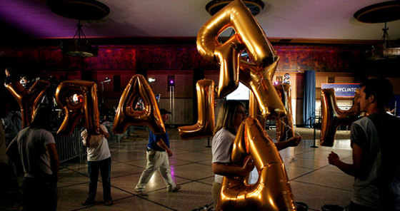 Image: Hillary Clinton election event at the Murat Center in Indianapolis.