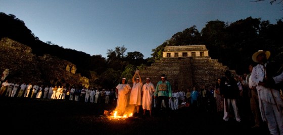 Image: indian priest hold crystal skull