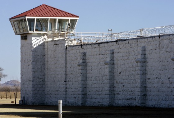 Image: An unmanned guard tower at the Oklahoma State Reformatory iin Granite, Okla