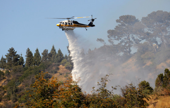 Image: helicopter makes a water drop