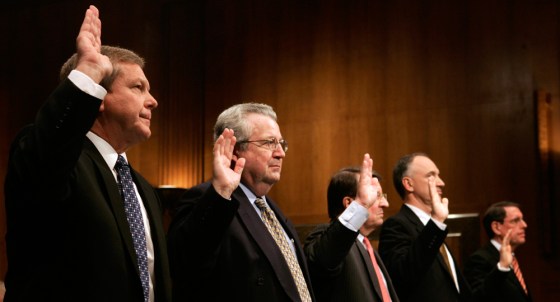Image: John Hofmeister, Peter Robertson, Robert Malone, John Lowe, J. Stephen Simon