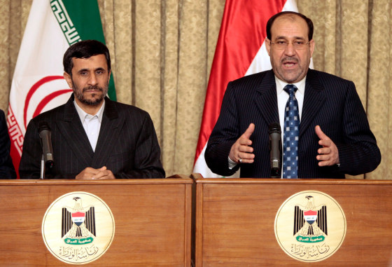 Image: Iranian President Mahmoud Ahmadinejad (L) and Iraqi Prime Minister Nuri al-Maliki