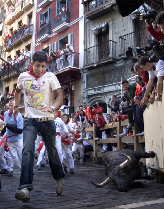 Image: running of the bulls in Pamplona