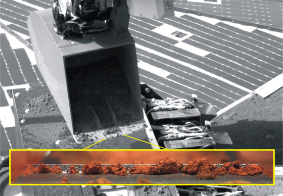 Image: Two views of soil in scoop