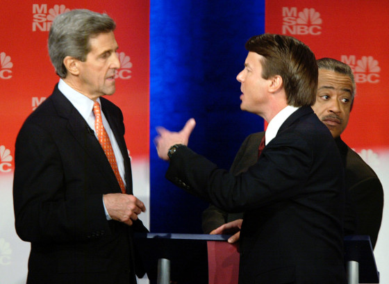 SHARPTON KERRY AND EDWARDS TALK AT PRESIDENTIAL DEBATE
