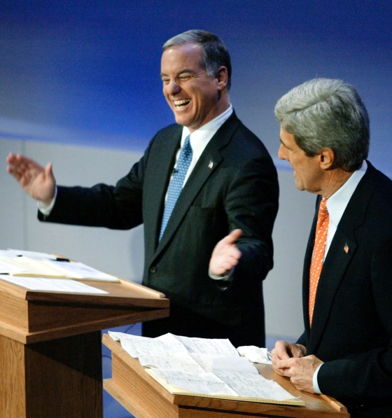 DEAN LAUGHS AS KERRY MAKES FUN OF POLLS