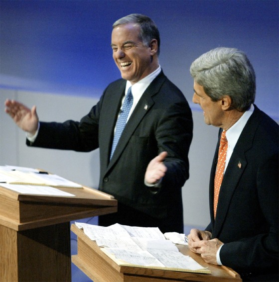 DEAN LAUGHS AS KERRY MAKES FUN OF POLLS