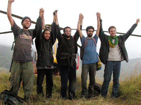 BRITAINS HENDERSON AND ISRAELIS DANIEL OHAYON ALTAWIL AND GUY AFTER BEING FREED BY MARXIST REBELS