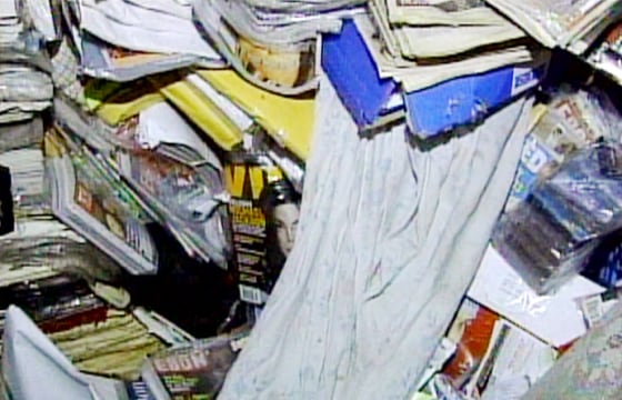 A portion of the mound that swamped Patrice Moore in his apartment.