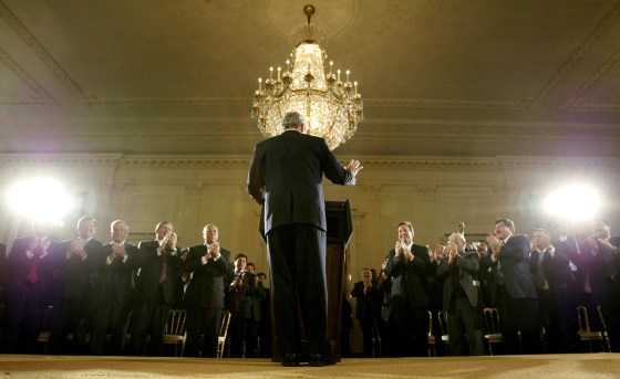 BUSH PREPARES TO SPEAK ON IMMIGRATION IN THE EAST ROOM OF THE WHITE HOUSE IN WASHINGTON