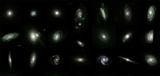 There are only a few selections from the GEMS project's huge gallery of galaxies. GEMS stands for Galaxy Evolution from Morphology and Spectral Energy Distributions.