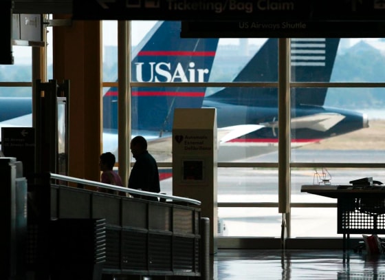 US AIRWAYS PLANES AT THE WASHINGTON RONALD REAGAN NATIONAL AIRPORT