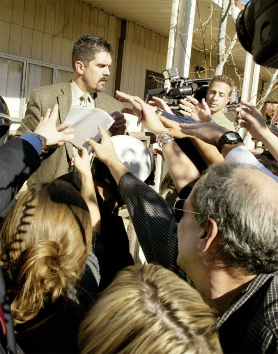 MEDIA GATHER TO VIEW FELONY CHARGES AGAINST MICHAEL JACKSON