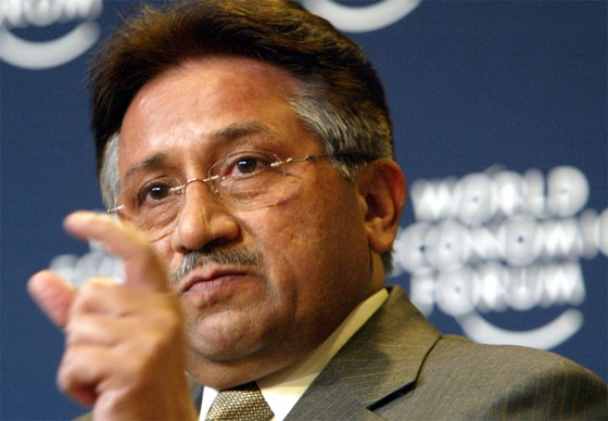 Pakistan President Pervez Musharraf speaks Thursday in Davos, Switzerland.