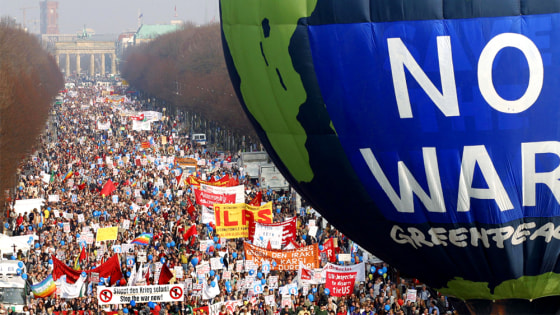 Demonstrators Attend Massive Anti-War Protest In Berlin