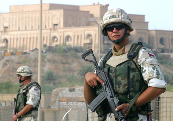 POLISH SOLDIERS GUARD MULTI NATIONAL BASE AT ANCIENT IRAQI SITE OF BABYLON