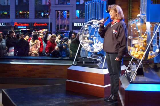 Emcee Yolanda Vega rehearses for the drawing of the Mega Millions lottery at ABC studios in New York on Friday. The payout of at least $230 million is the highest jackpot in the lottery's two-year history.
