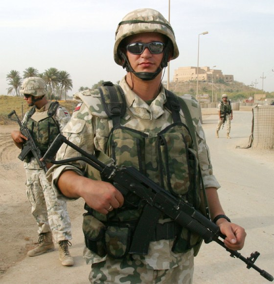 POLISH SOLDIERS GUARD MULTI NATIONAL BASE AT ANCIENT IRAQI SITE OF BABYLON