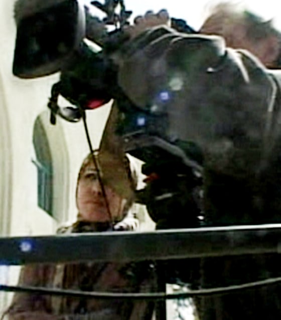 Raf Raf Raisan working on a story with NBC News in Baghdad as a translator.