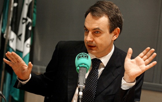 Spain's prime minister-elect, Jose Luis Rodriguez Zapatero, answers questions Wednesday on his intention to pull Spanish troops out of Iraq.