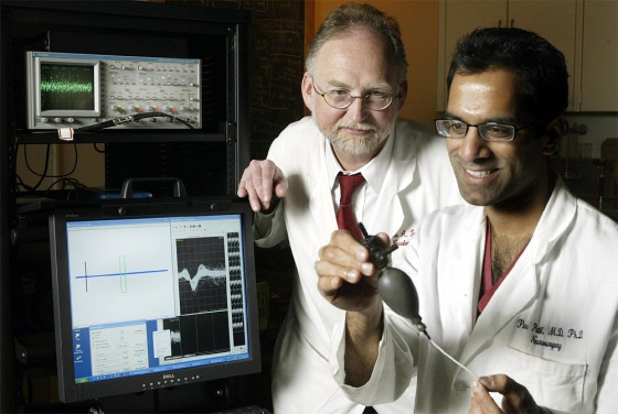 Dennis Turner and Parag Patil are involved in a research project to develop thought-controlled devices for disabled people, based on past experiments with monkeys.