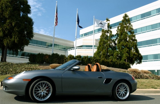 This 2002 Porsche Boxster S, seen here in front of AOL's headquarters in Dulles, Va., was obtained by AOL as part of a settlement against a spammer.