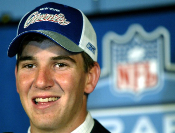 FIRST OVERALL PICK IN NFL DRAFT ELI MANNING AFTER BEING TRADED TO NEW YORK GIANTS FROM CHARGERS