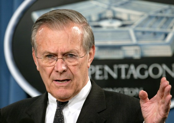 SECRETARY OF DEFENSE DONALD RUMSFELD SPEAKS AT THE PENTAGON
