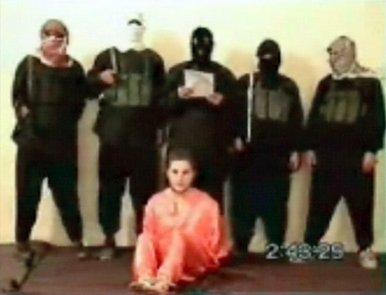 Nicholas Berg is seen seated in this still from a video clip that showed his murder.