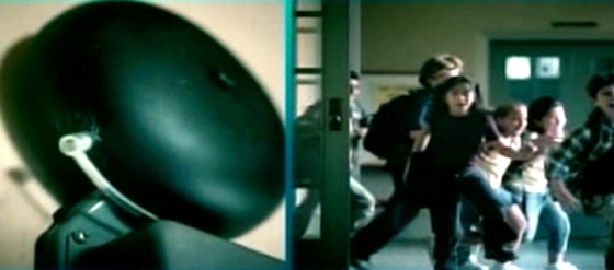 Children race from a classroom as a school bell rings in the New York Stock Exchange’s latest television advertisement. The ad uses a bell as its central theme and aims to project the idea of a new start for the NYSE.