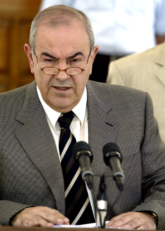 IRAQI INTERIM PRIME MINISTER IYAD ALLAWI MAKES STATEMENT TO REPORTERS IN BAGHDAD