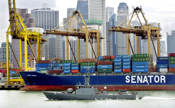 NAVY SHIP AT SINGAPORE'S PORT