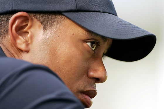 TIGER WOODS ON FIFTH TEE AT U.S. OPEN GOLF CHAMPIONSHIP AT SHINNECOCK HILLS GOLF CLUB