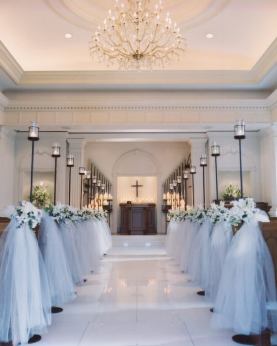 The luxe in-house chapel at the Ritz-Carlton, Osaka. For a mere $1 million price tag, the happy couple and their guests can just about have full run of the hotel's amenities.