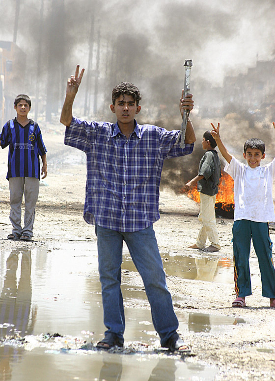 Iraqi youth in Sadr City last month