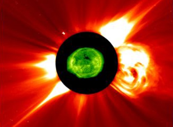 Data from multiple instruments was combined to reveal this exploding flare.