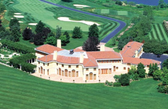 This Bridgehampton, Long Island estate, offered for the handsome price of $75 milliion, includes a U.S. Golf Association-rated golf course, a grass tennis court, 14 gardens, a crabapple allée, a lily walk and a 25,000-square-foot main house. 