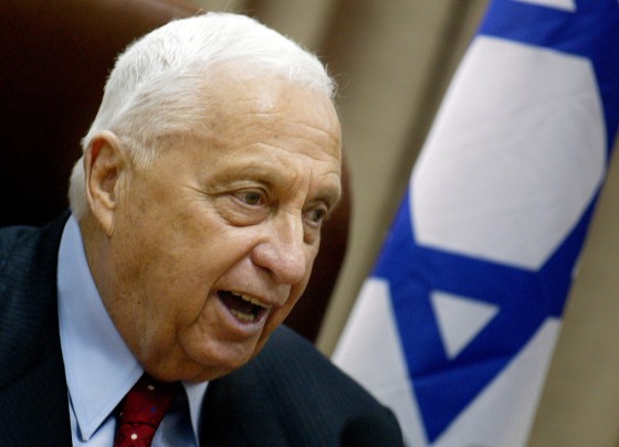 Israeli Prime Minister Ariel Sharon speaks Monday during a meeting with Likud Party members at the Knesset.