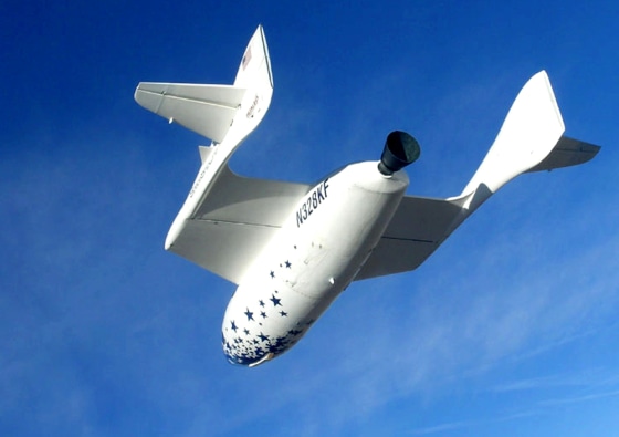 SPACESHIPONE FLIES DURING TEST FLIGHT