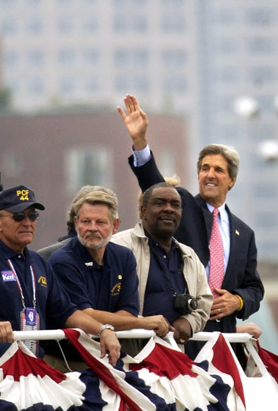 John Kerry was joined on his entrance to Boston this week by several of his Vietnam-era swiftboat crewmates.