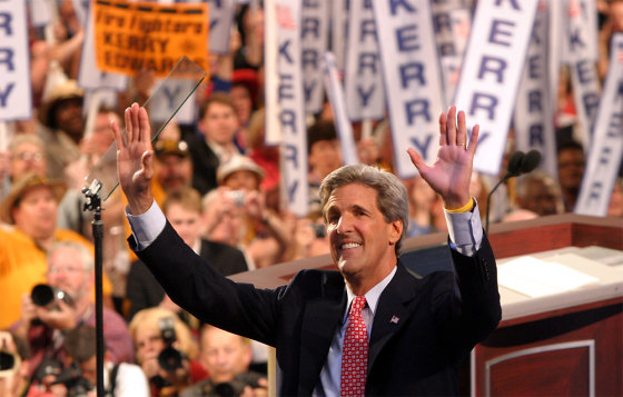 Kerry addresses the DNC to accept the nomination for president. 