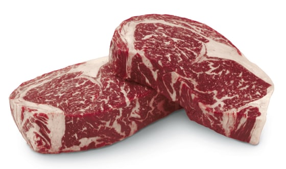 A couple of Lobel's boneless rib steaks. One of this New York butcher shop's relative bargains for Wagyu beef, often called Kobe-style beef, these will set you back at least $53 per pound.
