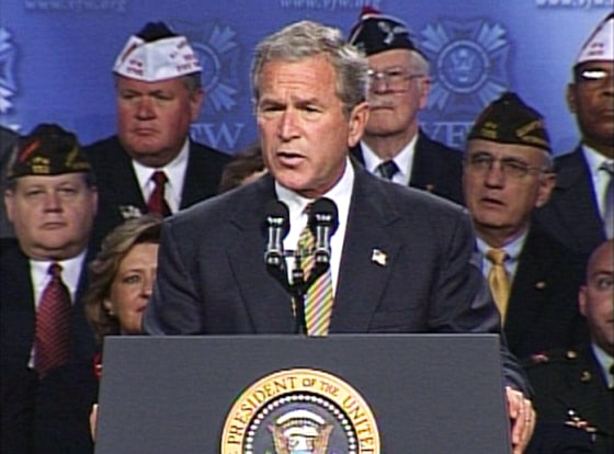 President Bush announces a major U.S. troop realignment in an address to the Veterans of Foreign Wars convention in Cincinnati. 