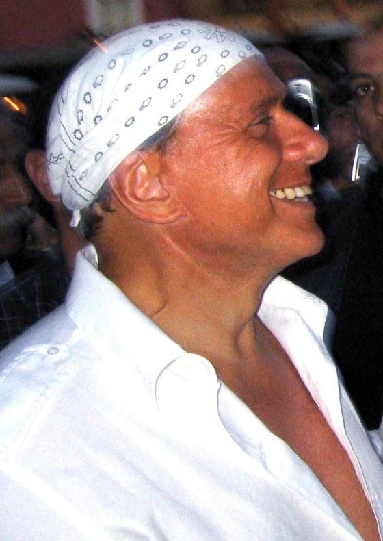 Porto Cervo : Tony Blair and Silvio Berlusconi.