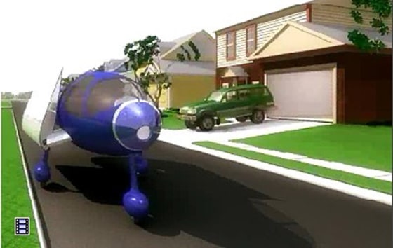 A TailFan vehicle with folding wings and tail, shown in this artist's conception, would be much easier to accomodate in an airpark community. 