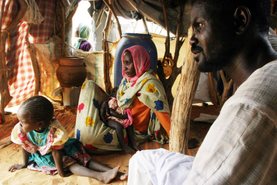 Hababa Saleh Mahamedan, a Sudanese refugee from the village of Umburu, and her family traveled two weeks by donkey before reaching the Ouri Cassoni refugee camp near Baha'i, Chad. Hababa was a teacher in Sudan for seven years before her village was attacked by the Sudanese government and the Janjaweed militia.