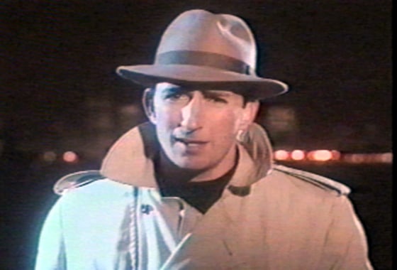 An actor chosen to resemble Humphrey Bogart in "The People's Right to Know," a videotape produced by the Defense Department. Ironically, parts of the the training tape on freedom of information were cut for copyright reasons.