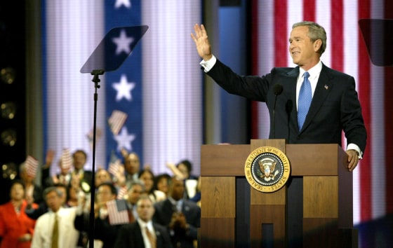 “I am running with a compassionate conservative philosophy,” President Bush said in an echo of the pitch that won him the White House four years ago.