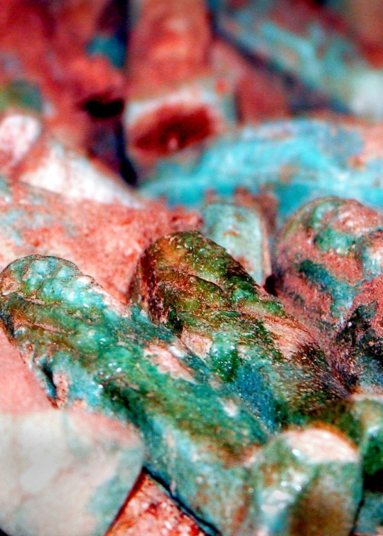 Some of the tiny statues found piled inside a niche in a 2,500-year-old hidden tomb near the Pyramids in Giza, Egypt, are shown as they were found in this photo from the Egyptian Supreme Council of Antiquities.