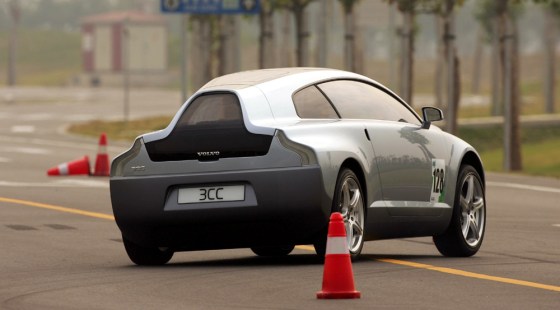 Volvo's 3CC concept car goes through a slalom test earlier this month at Challenge Bibendum, a green vehicle forum that met this year in Shanghai, China.
